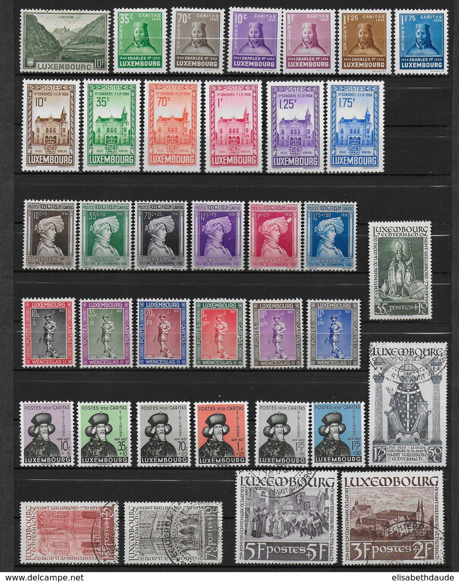 LUXEMBOURG - 1935/1938 - YVERT N° 275/305 COMPLET (SAUF 293A) * / MH (300/305 OBLITERES) - COTE = 126.5 EUR. - Neufs