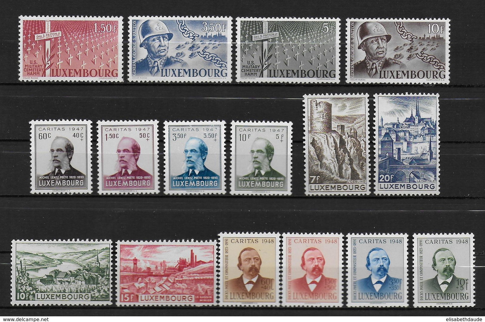 LUXEMBOURG - 1947/1948 - YVERT N° 398/413 COMPLET ** / MNH  - COTE = 99 EUR. - Ungebraucht