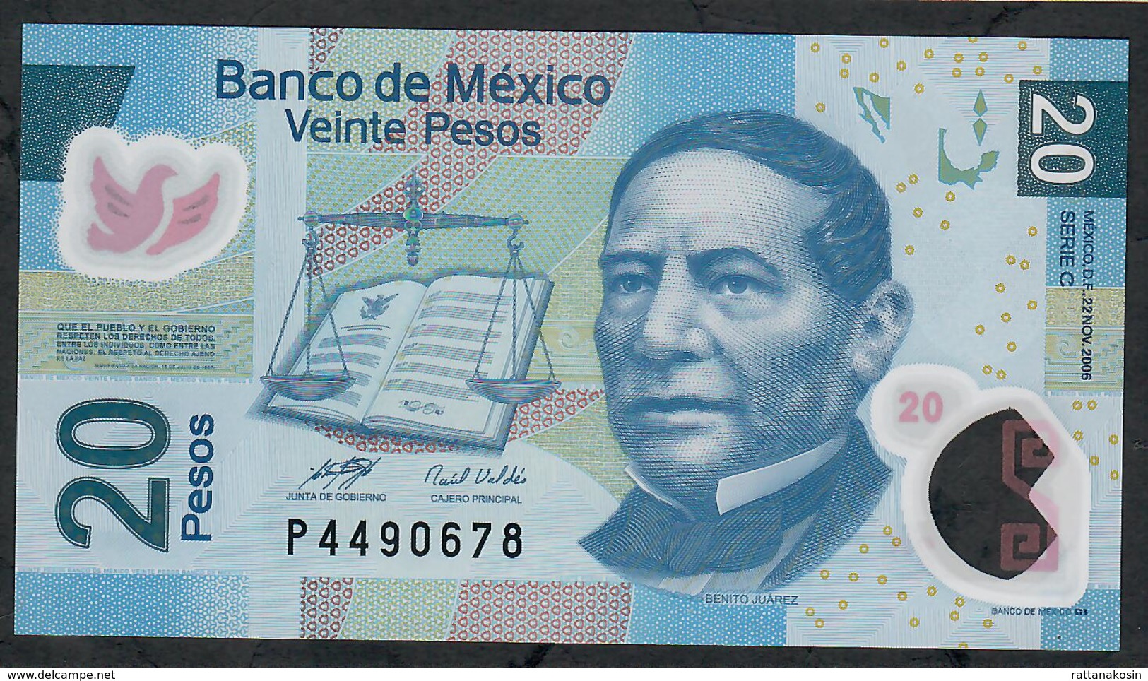 MEXICO P122b 20 PESOS  22.11.2006   Serie C  UNC. - Mexique