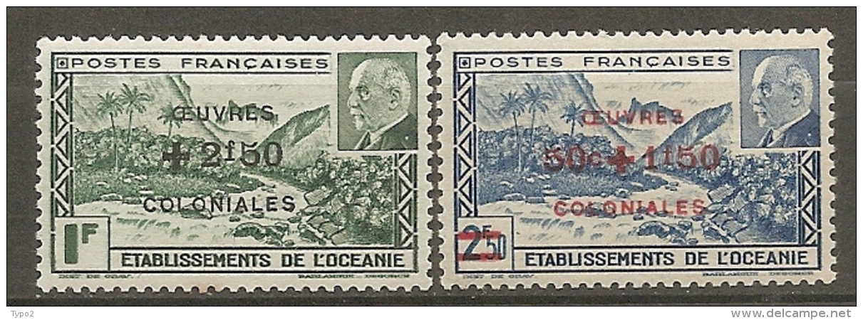 OCEANIE -  Yv. N°  169/170    *   Oeuvres Coloniales   Cote  3 Euro  BE 2 Scans - Ungebraucht