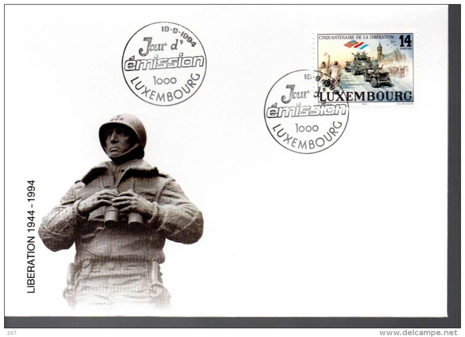 LUXEMBOURG  FDC  1994 Guerre Militaire Char - WW2