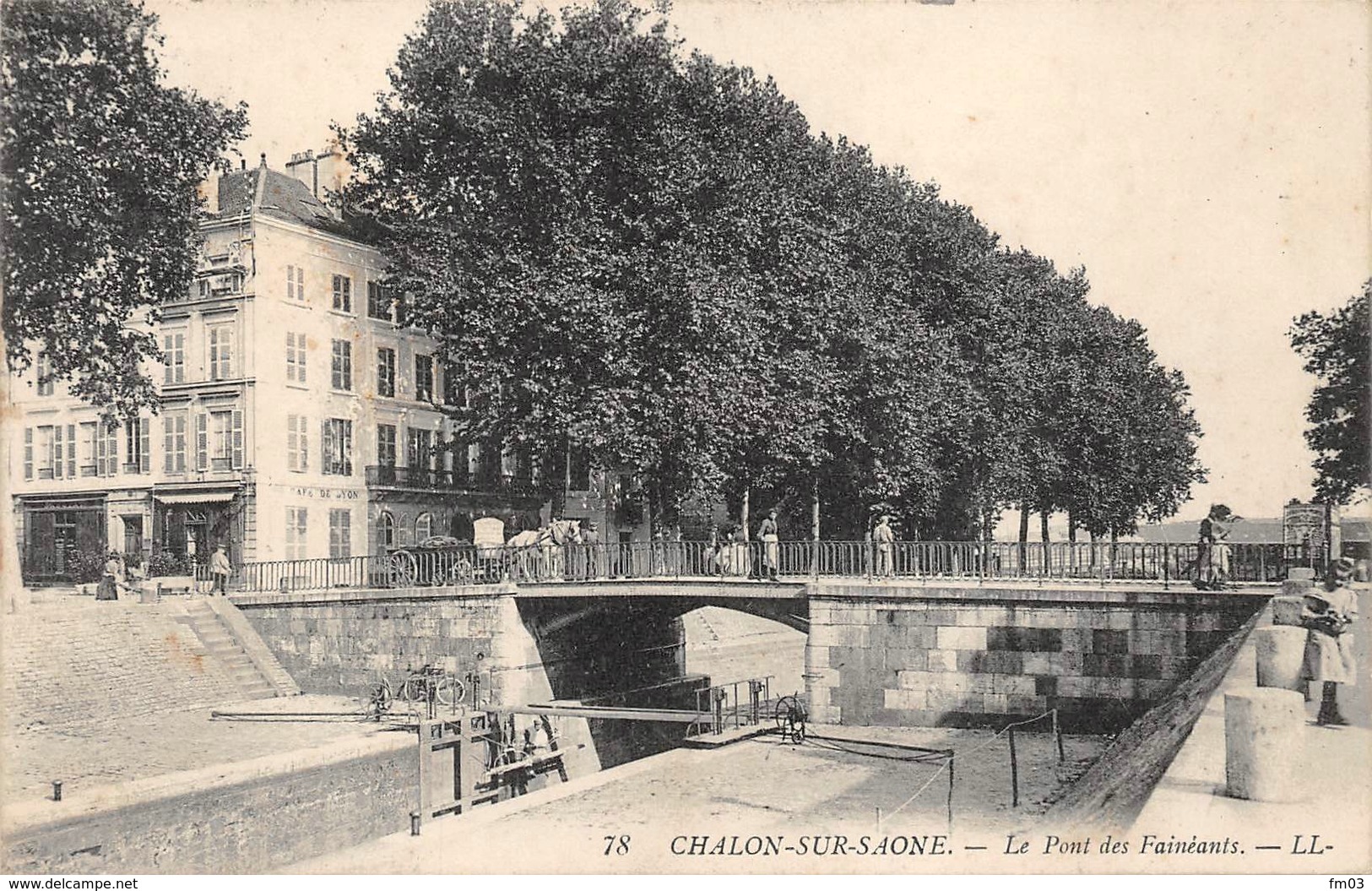 Chalon Sur Saône Canal Péniche Péniches Pont Des Fainéants 78 LL - Chalon Sur Saone