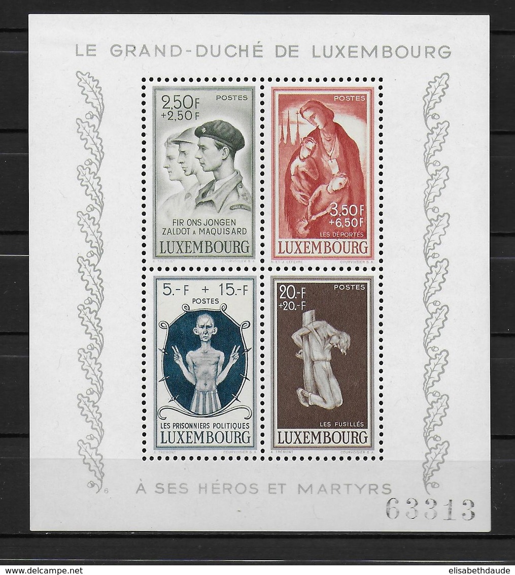 LUXEMBOURG - 1946 - BLOCYVERT N° 5 * / MLH (TIMBRES **)  - COTE = 17 EUR. - Blocs & Feuillets