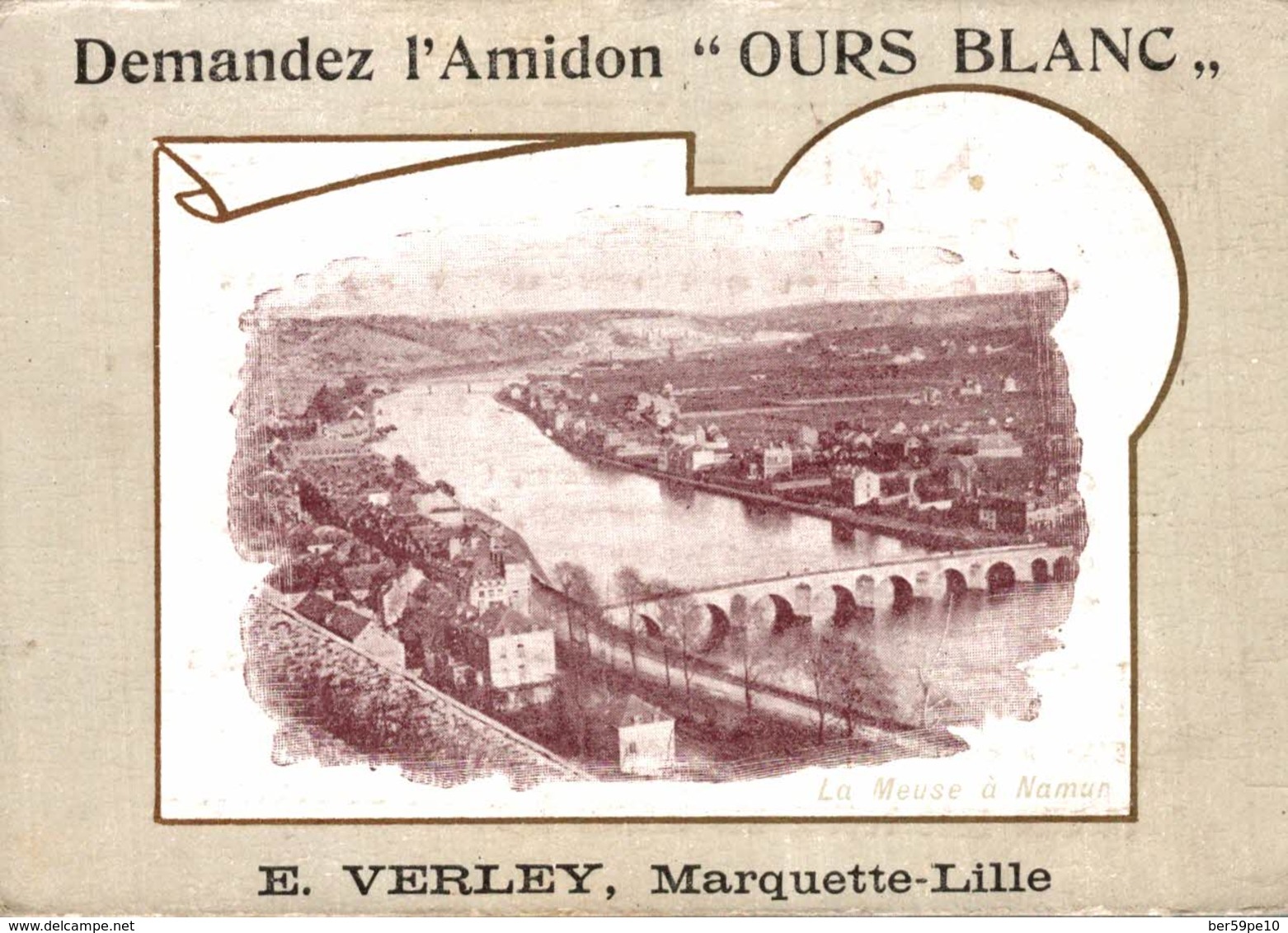 CHROMO  AMIDON OURS BLANC E. VERLAY  MARQUETTE-LILLE   LA MEUSE A NAMUR - Autres & Non Classés