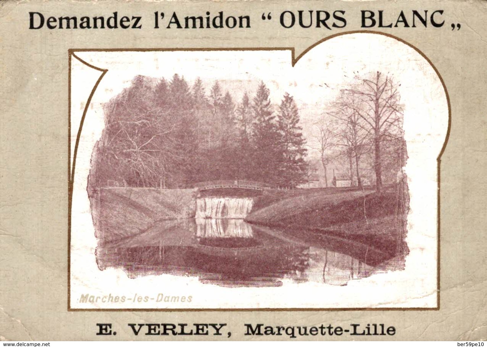 CHROMO  AMIDON OURS BLANC E. VERLAY  MARQUETTE-LILLE  MARCHES-LES-DAMES - Autres & Non Classés