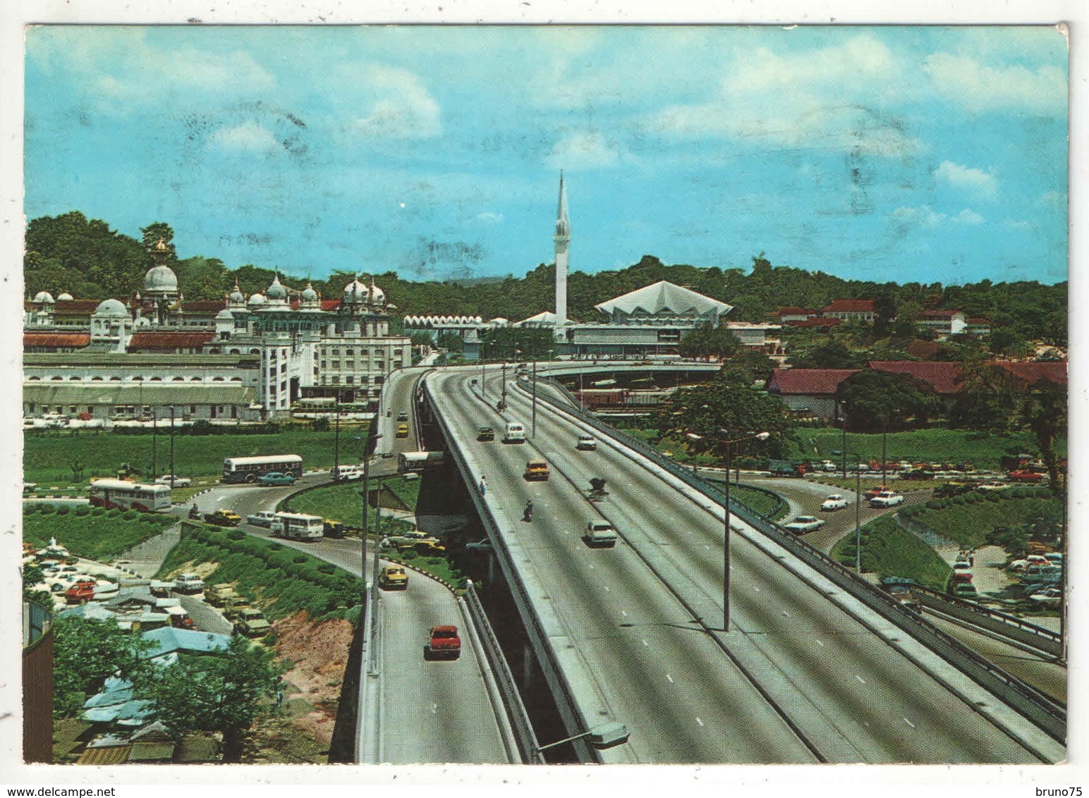 Bird's Eye View Of Masjid Negara (National Mosque), Railway Station And The Federal Highway, Kuala Lumpur - Malaysia