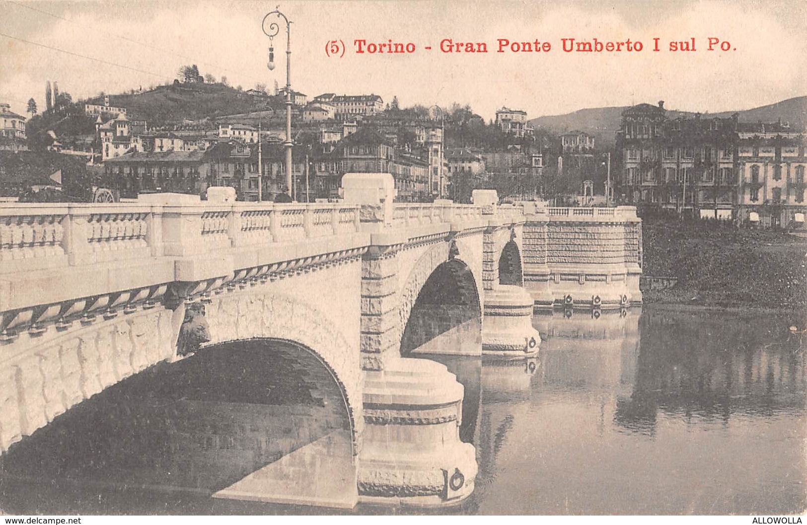 1514 "TORINO - GRAN PONTE UMBERO I SUL PO   " CART. POST. ORIG. NON SPED. - Brücken