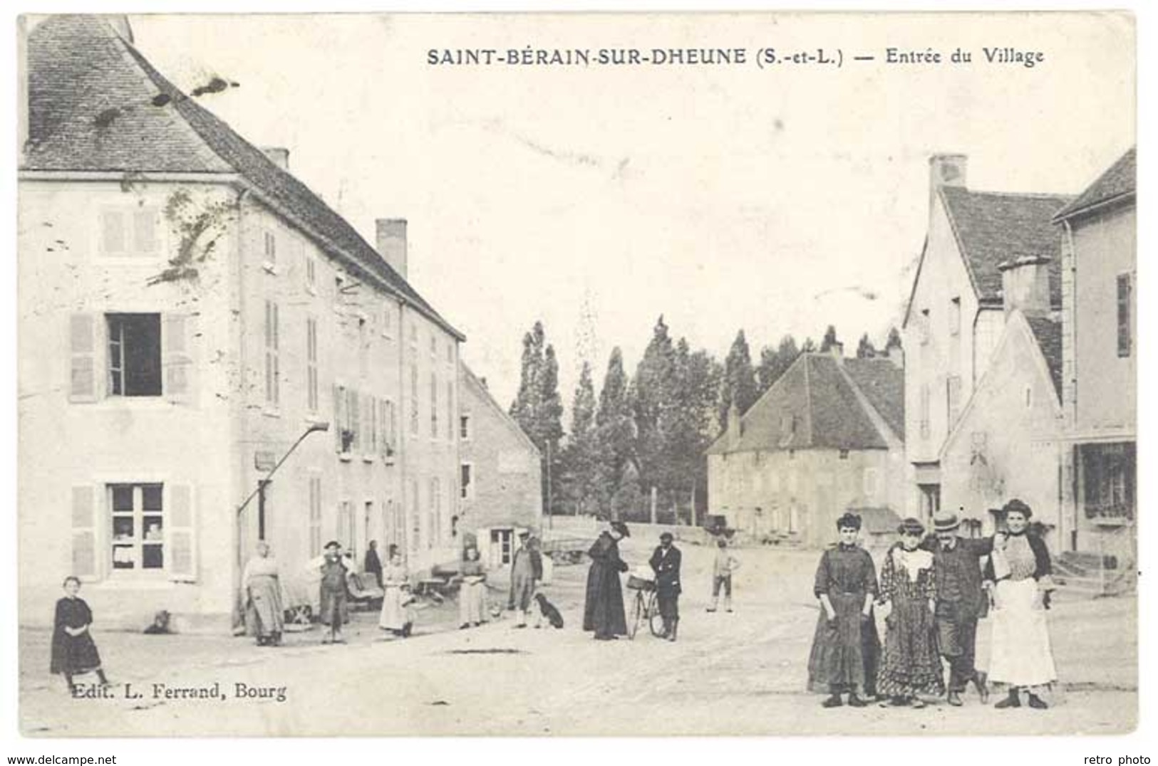 Cpa Saint Bérain Sur Dheune - Entrée Du Village - Autres & Non Classés