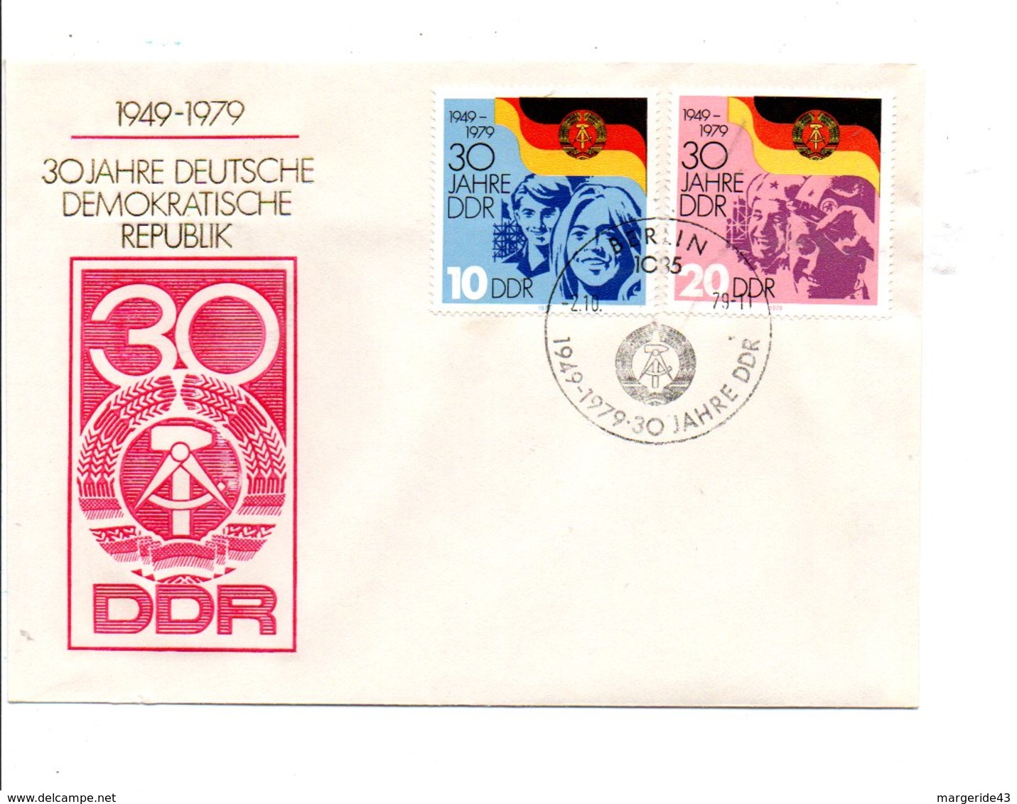 ALLEMAGNE RDA DDR FDC 1979 30 ANS DE LA RDA - Altri & Non Classificati