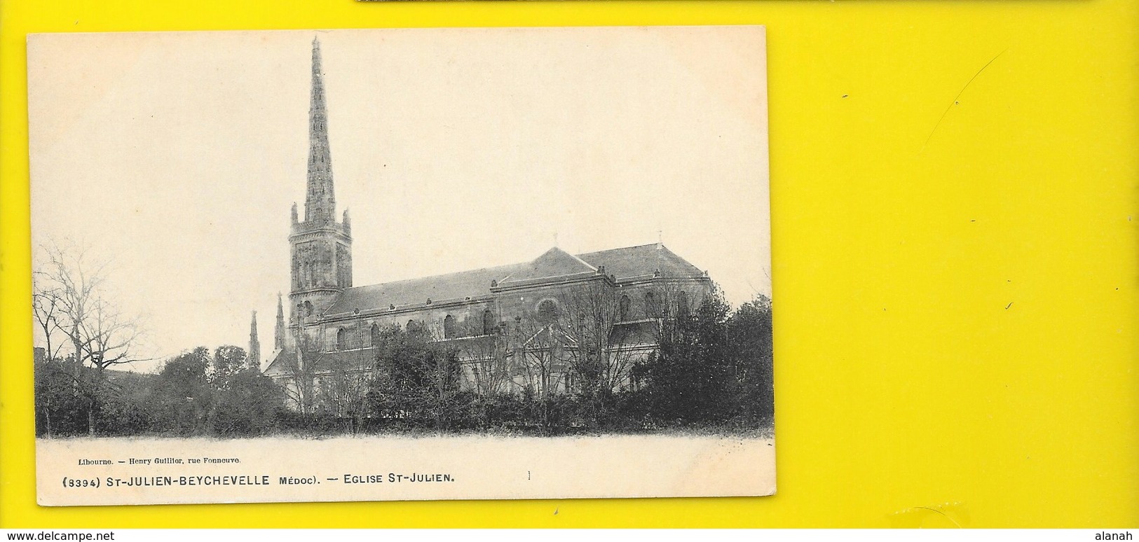 St JULIEN-BEYCHEVELLE Rare L'Eglise (Guillier) Gironde (33) - Autres & Non Classés