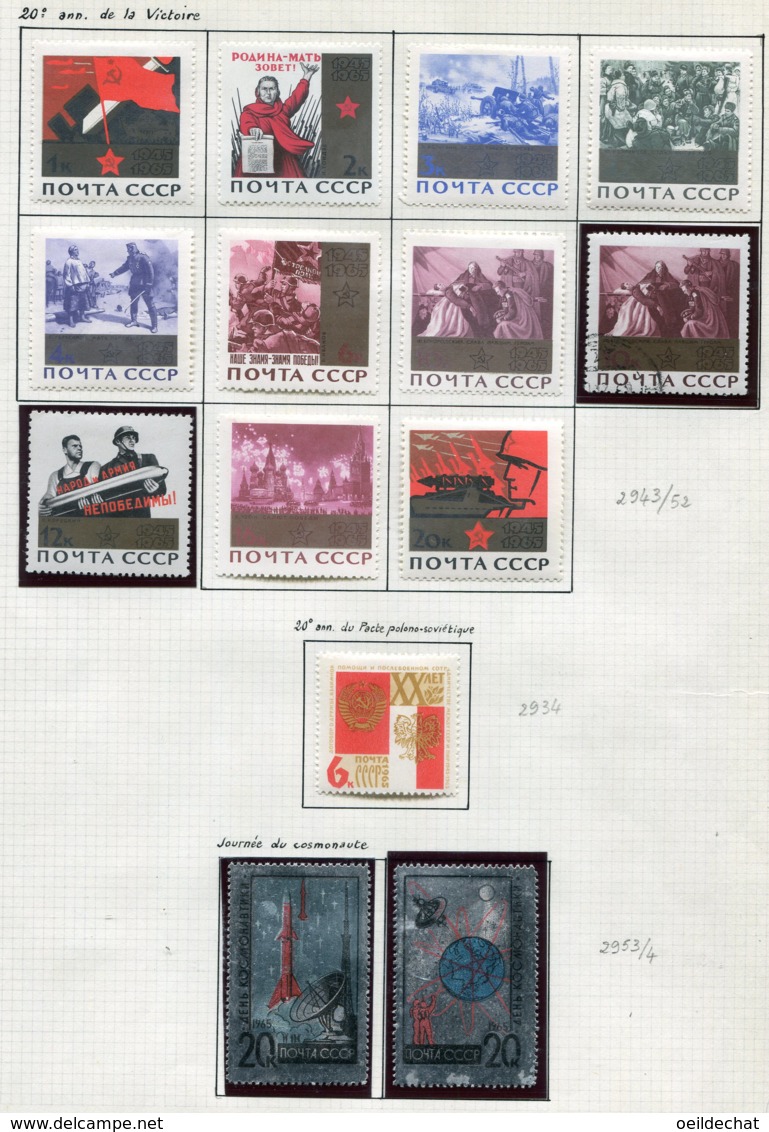 9165  URSS  Collection  N°2943/54+2934 *   1965  TB - Verzamelingen
