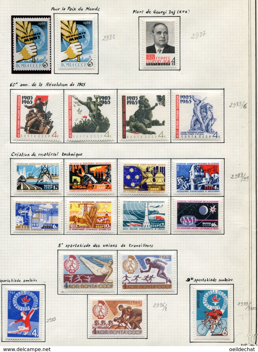 9168  URSS  Collection  N°2982/3000 *   1965  TB - Collections