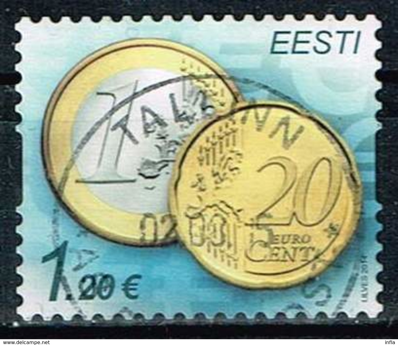 Estland 2014, Michel#- 784, 807 O Euro Coins O - Estonia