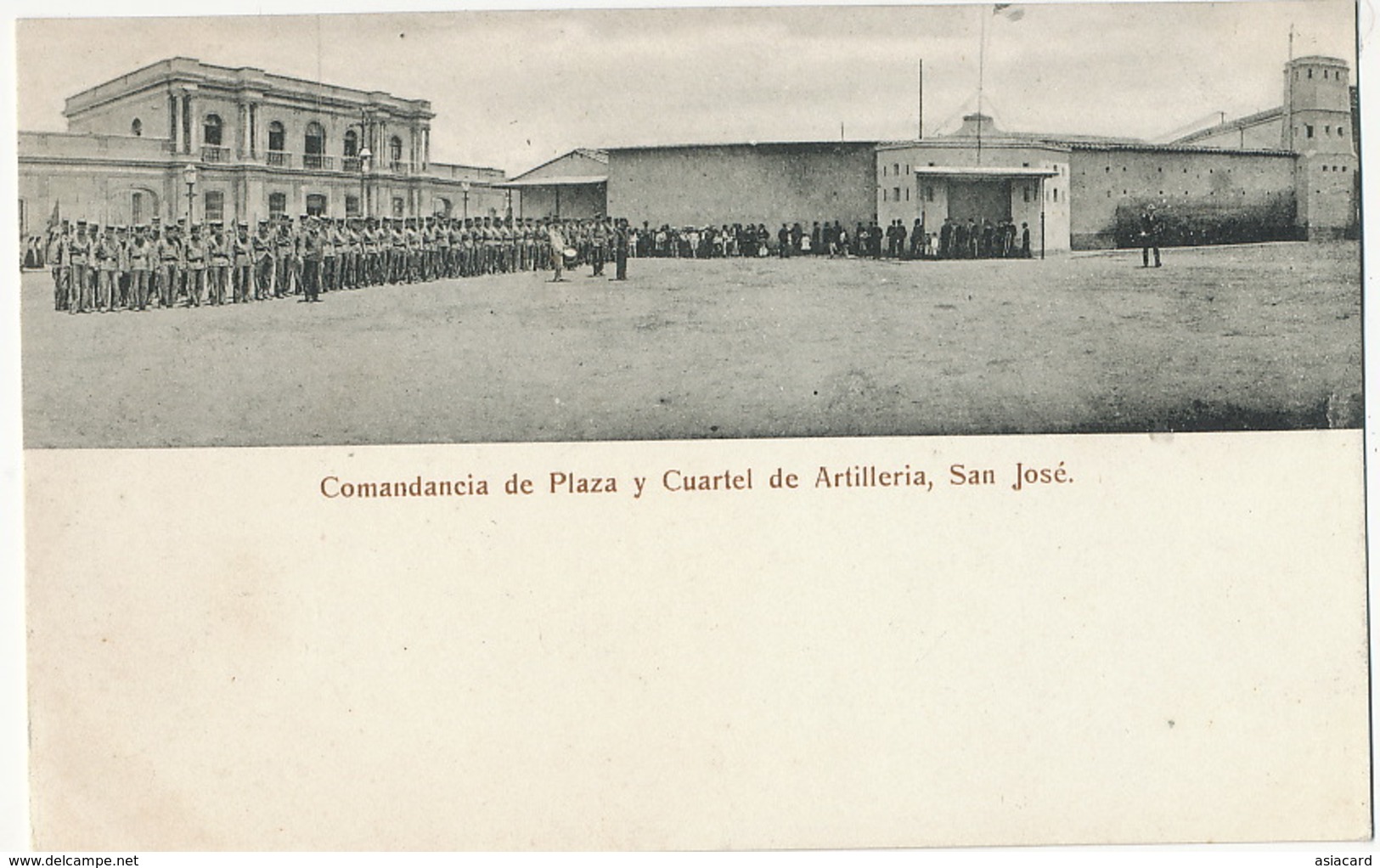 San José  Comandancia De Plaza Y Cuartel De Artilleria  Edicion Lehmann No 31 Dorso No Dividido - Costa Rica