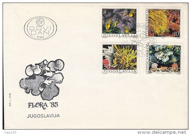 FLORA, SEAWEEDS, ALGAE, MARINE PLANTS, COVER FDC, 1985, YUGOSLAVIA - Altri & Non Classificati