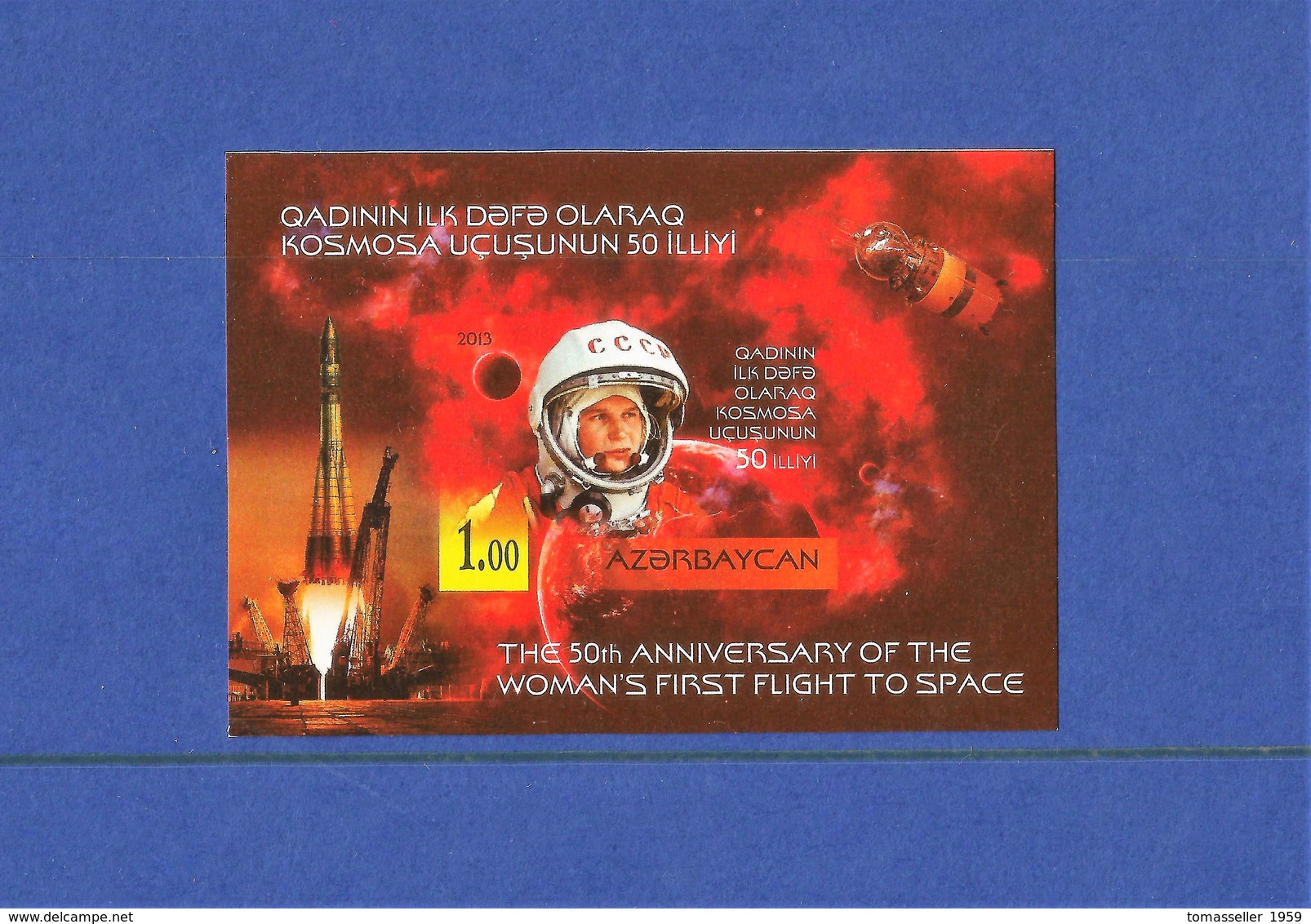 Azerbaijan 2013 .  INPERFORATED S/Sheets  The 50-th Anniversary Of The Woman First Flight To Space - Azerbaiján