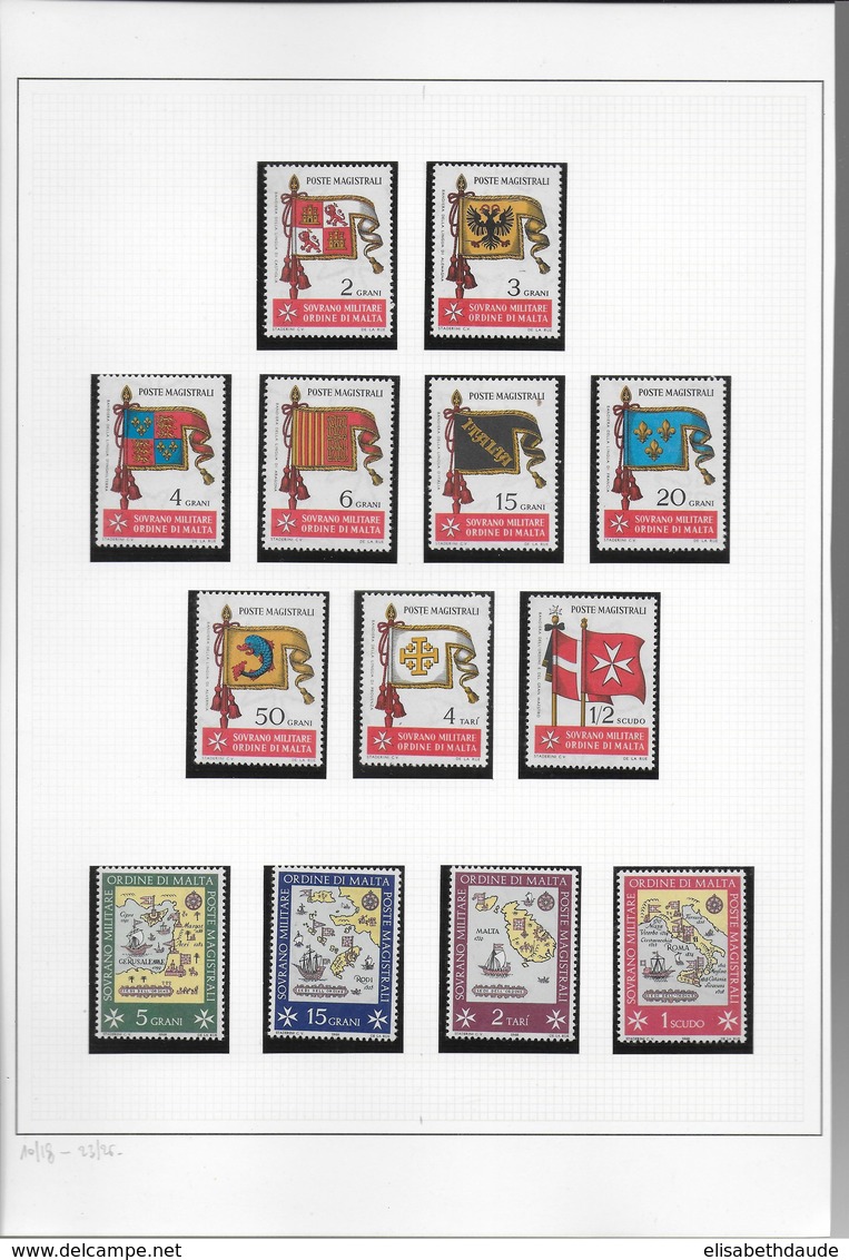 ORDRE DE MALTE - A PRIORI COMPLETE JUSQU'à DEBUT 1987 - COLLECTION ** MNH Sur 40 FA - COTE SASSONE = ENV. 500 EUR. - Malte (Ordre De)