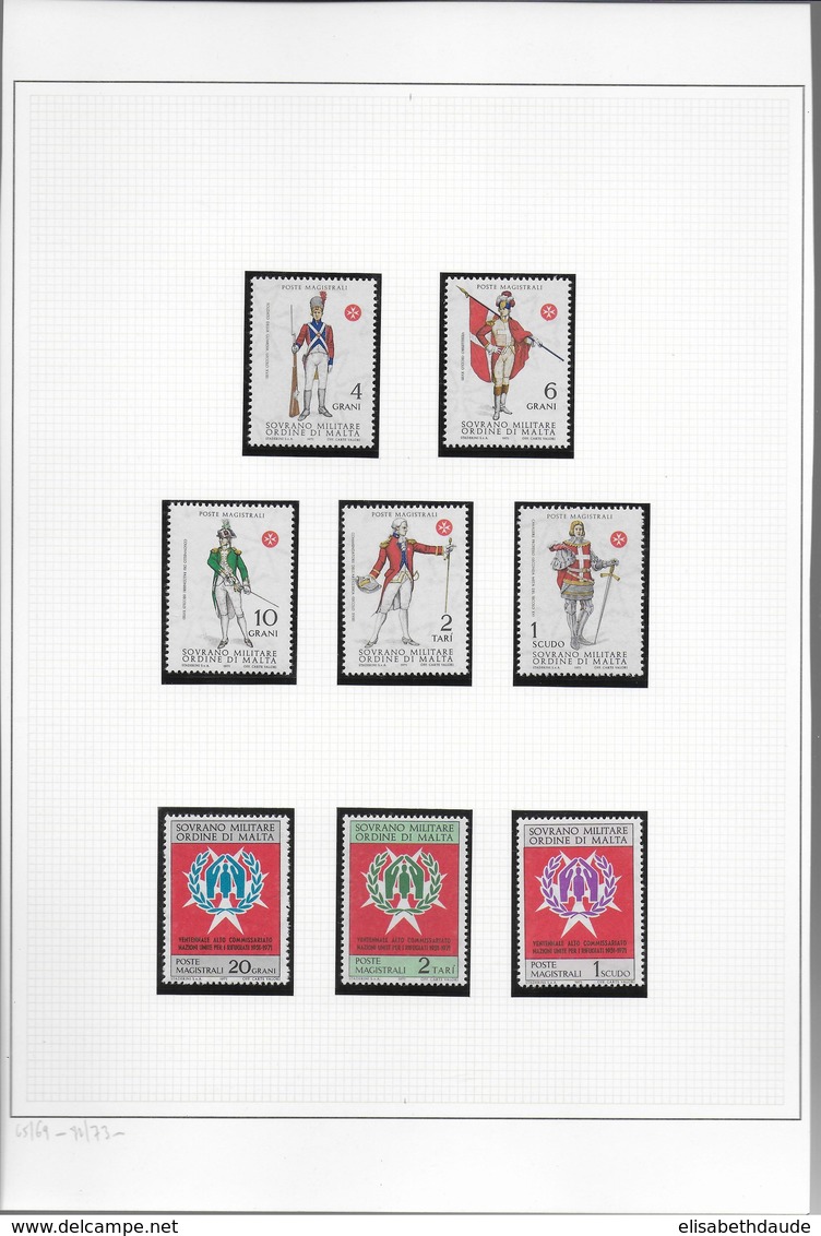 ORDRE DE MALTE - A PRIORI COMPLETE JUSQU'à DEBUT 1987 - COLLECTION ** MNH sur 40 FA - COTE SASSONE = ENV. 500 EUR.