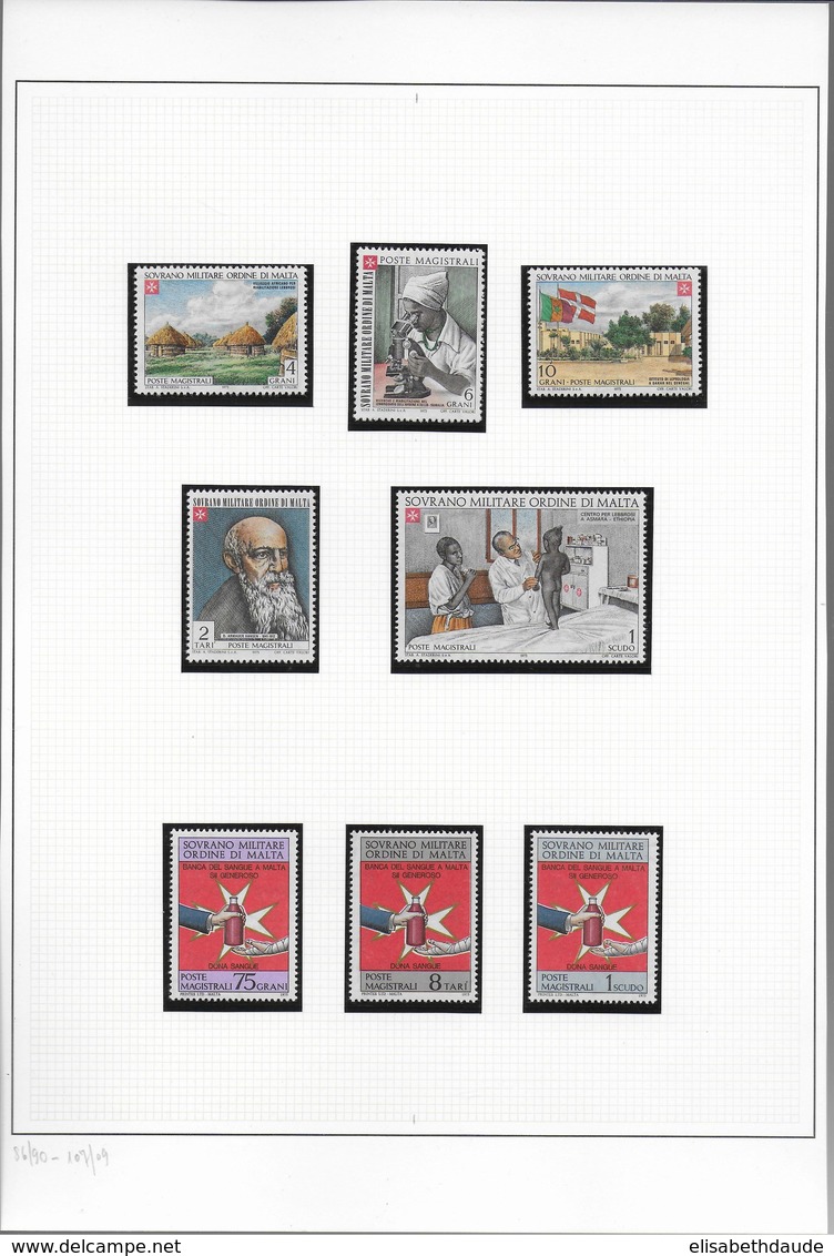 ORDRE DE MALTE - A PRIORI COMPLETE JUSQU'à DEBUT 1987 - COLLECTION ** MNH sur 40 FA - COTE SASSONE = ENV. 500 EUR.