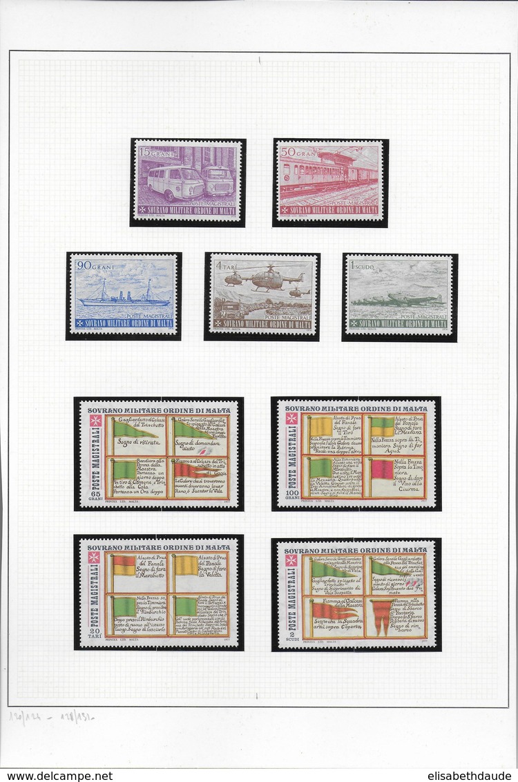 ORDRE DE MALTE - A PRIORI COMPLETE JUSQU'à DEBUT 1987 - COLLECTION ** MNH sur 40 FA - COTE SASSONE = ENV. 500 EUR.