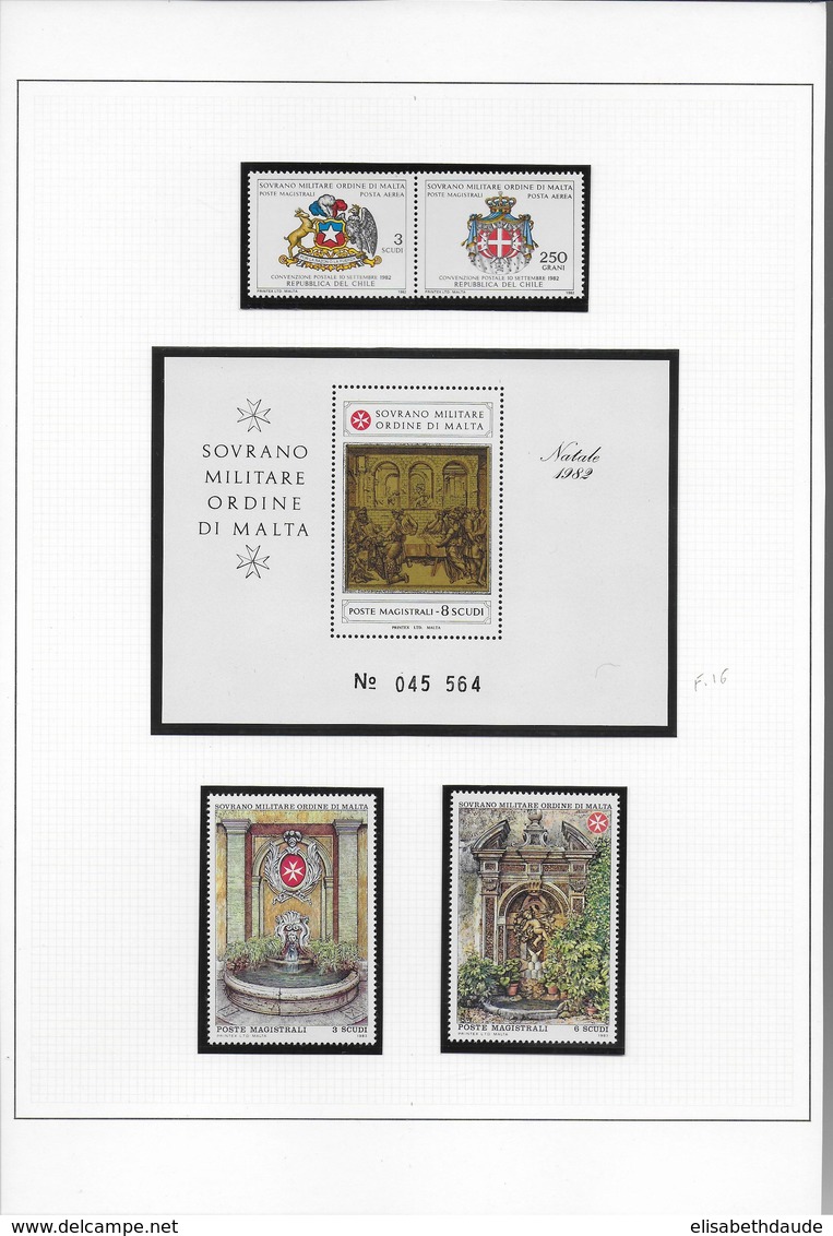 ORDRE DE MALTE - A PRIORI COMPLETE JUSQU'à DEBUT 1987 - COLLECTION ** MNH sur 40 FA - COTE SASSONE = ENV. 500 EUR.