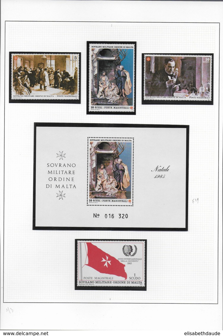 ORDRE DE MALTE - A PRIORI COMPLETE JUSQU'à DEBUT 1987 - COLLECTION ** MNH sur 40 FA - COTE SASSONE = ENV. 500 EUR.