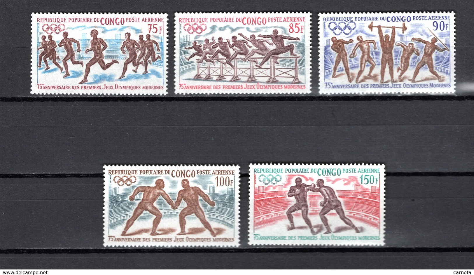 CONGO PA  N°  129 à 133  NEUFS SANS CHARNIERE  COTE  8.00€   JEUX OLYMPIQUES - Mint/hinged