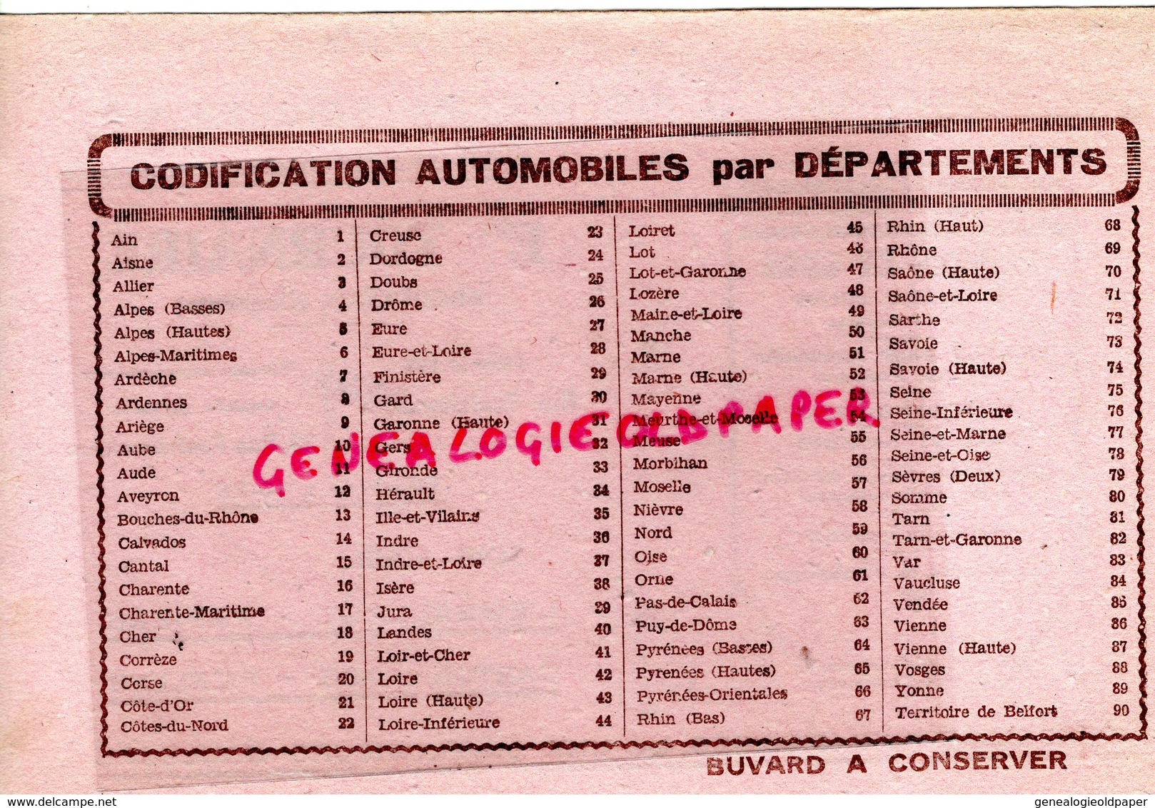 16- ANGOULEME- BUVARD ETS. TOURNAIRE PAPETERIE FICELLERIE- PAPIERS-CATONNAGE-CODIFICATION AUTOMOBILES - Papierwaren