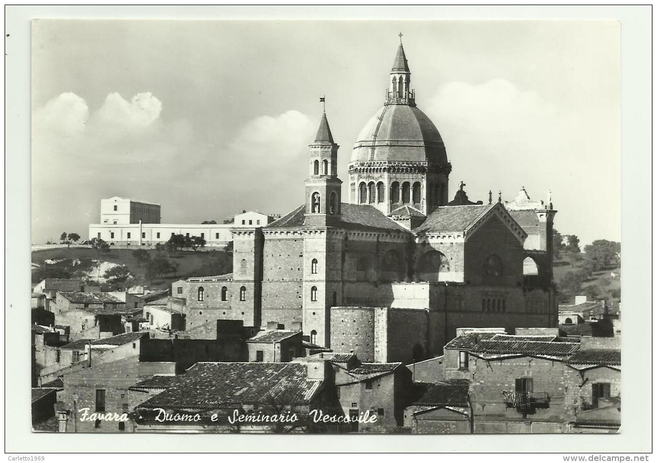 FAVARA - DUOMO E SEMINARIO VESCOVILE  VIAGGIATA FG - Agrigento