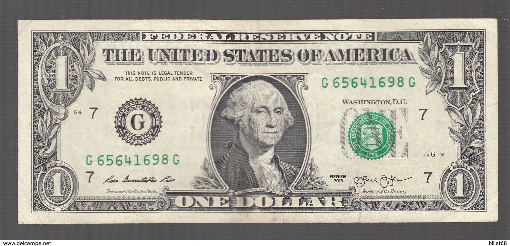 Billet De 1 Dollar 2013 CHICAGO - Federal Reserve Notes (1928-...)