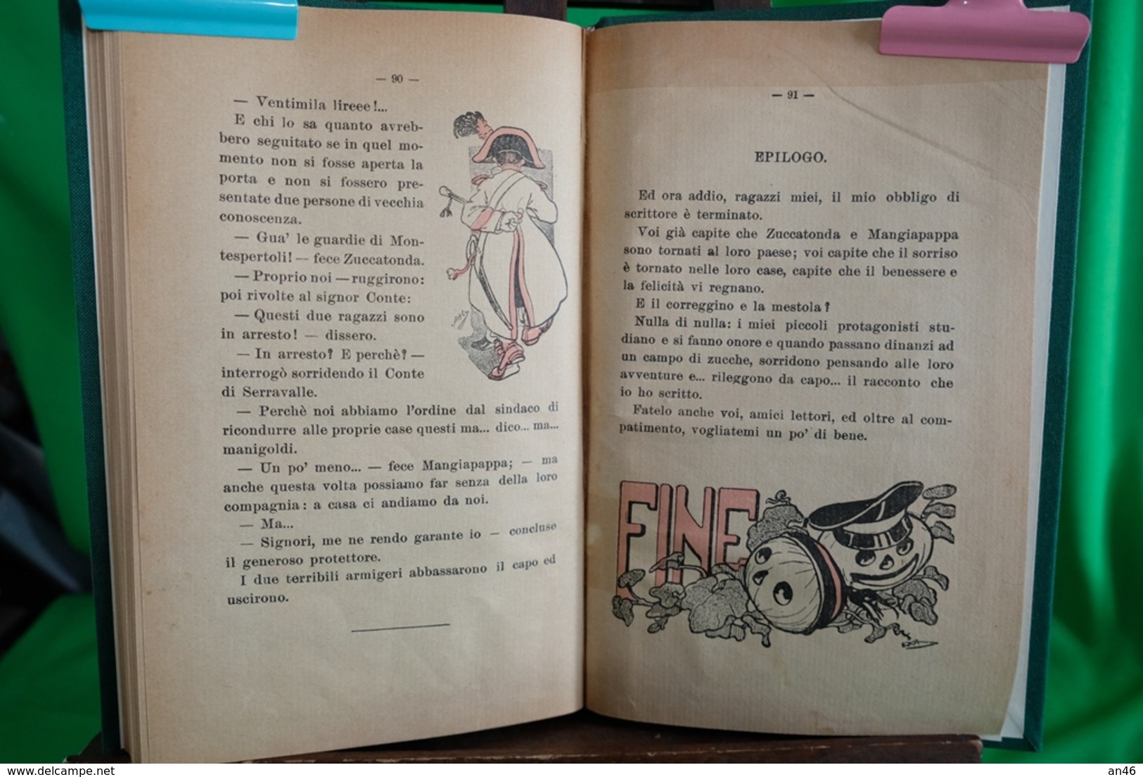 LIBRO-Augusto Piccioni " MANGIAPAPPA E ZUCCATONDA " Ill.Attilio Mussino- G.B.Paravia-Anno 1927-Pagine91-Completo- - Libri Antichi