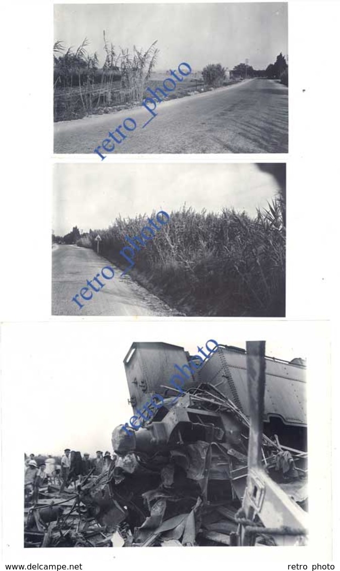 lot 28 Photos catastrophe ferroviaire, train contre autobus à Châteauneuf les Martigues, 1936
