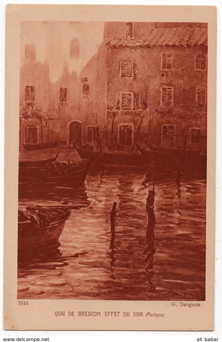 Martigues : Quai De Brescon, Effet Du Soir (Editeur Braun Et Cie, N°7144 - G. Drageon) - Martigues