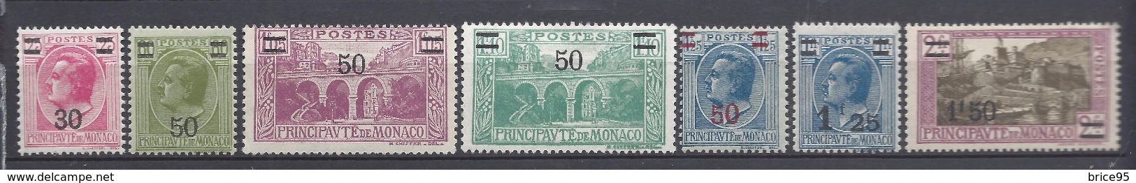 Monaco - YT N° 104 à 110 - Neuf Avec Charnière - 1926 à 1931 - Nuovi