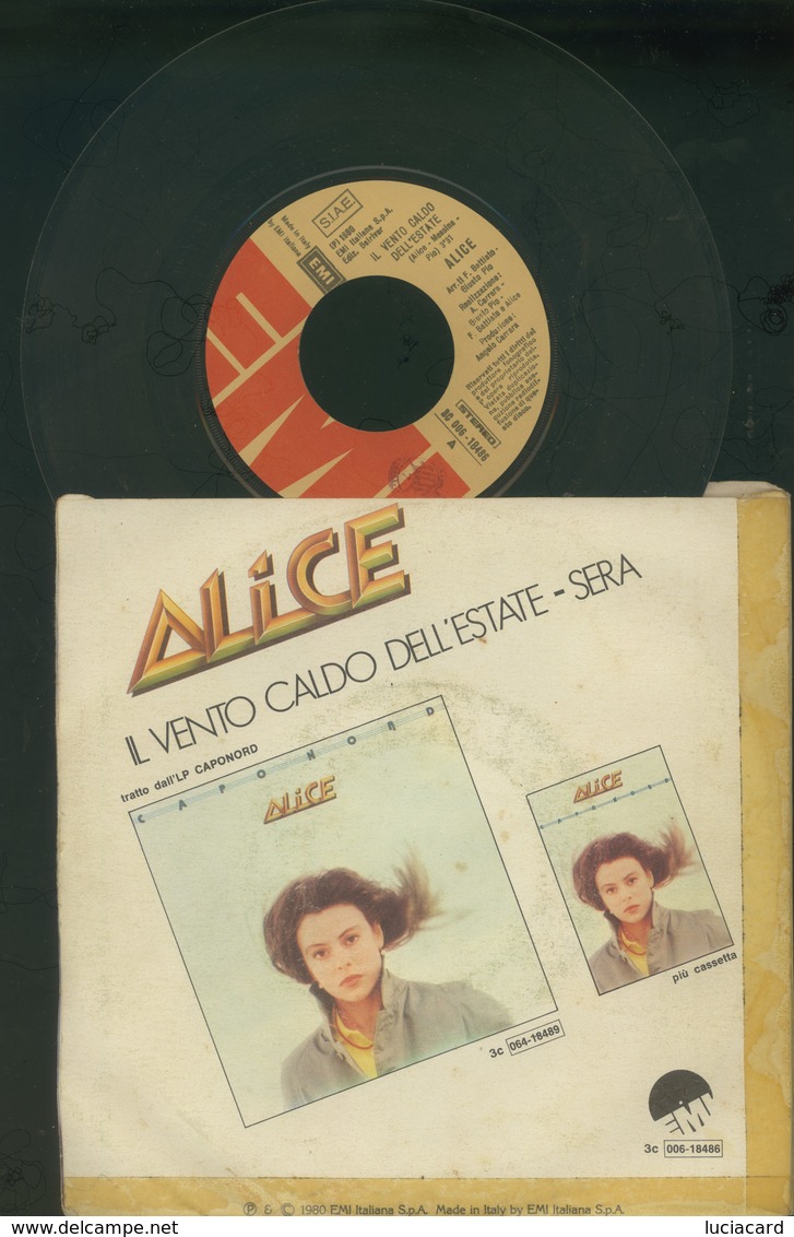 ALICE-IL-VENTO-CALDO-DELL'ESTATE-SERA-DISCO-VINILE-anno-1980 - Altri - Musica Italiana