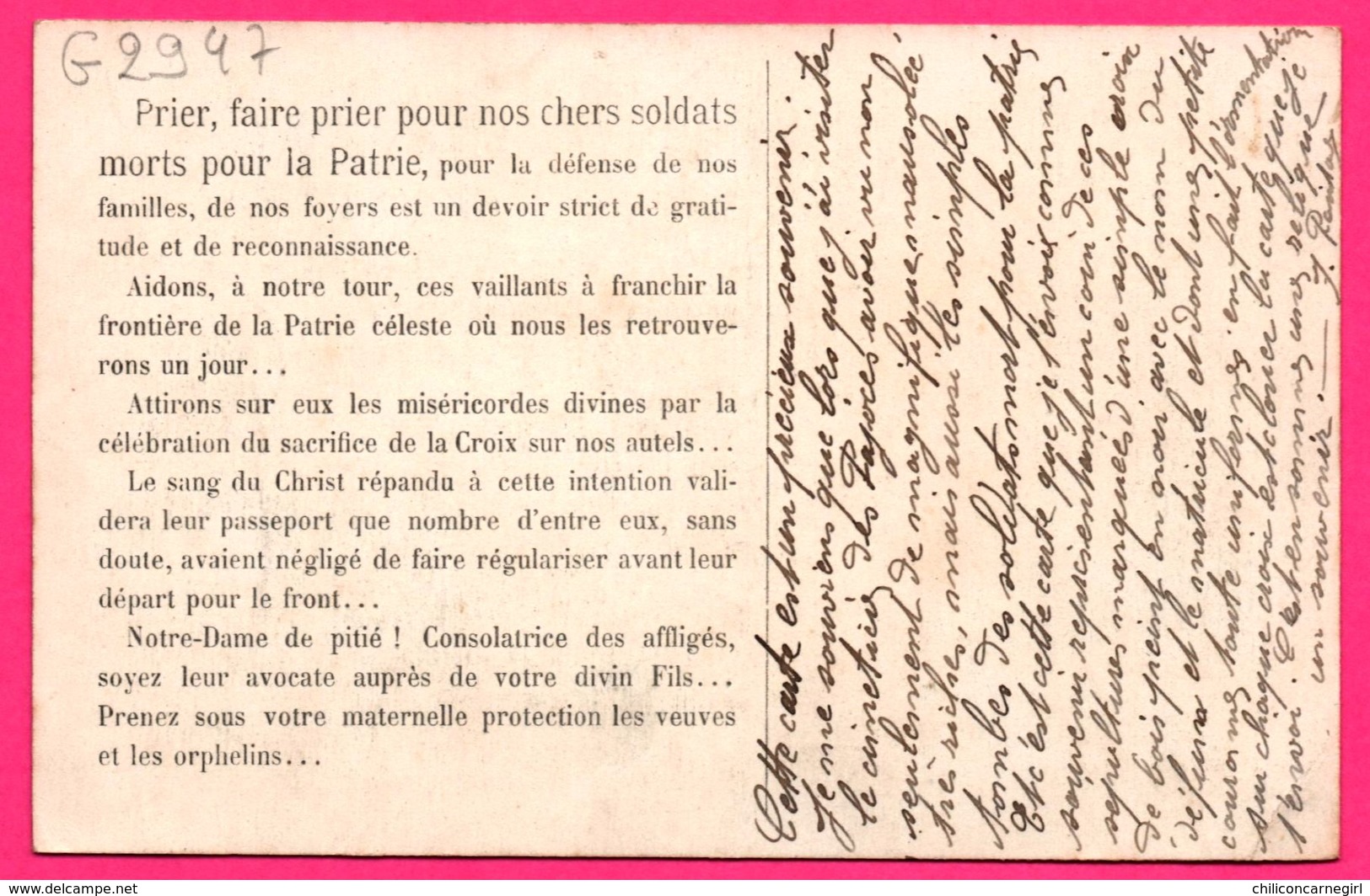 Dijon - Cimetière Des Péjoces - Sépultures - Priez Faites Prier Nos Soldats Morts Glorieusement Pour La Patrie - CHAPUIS - Oorlogsbegraafplaatsen