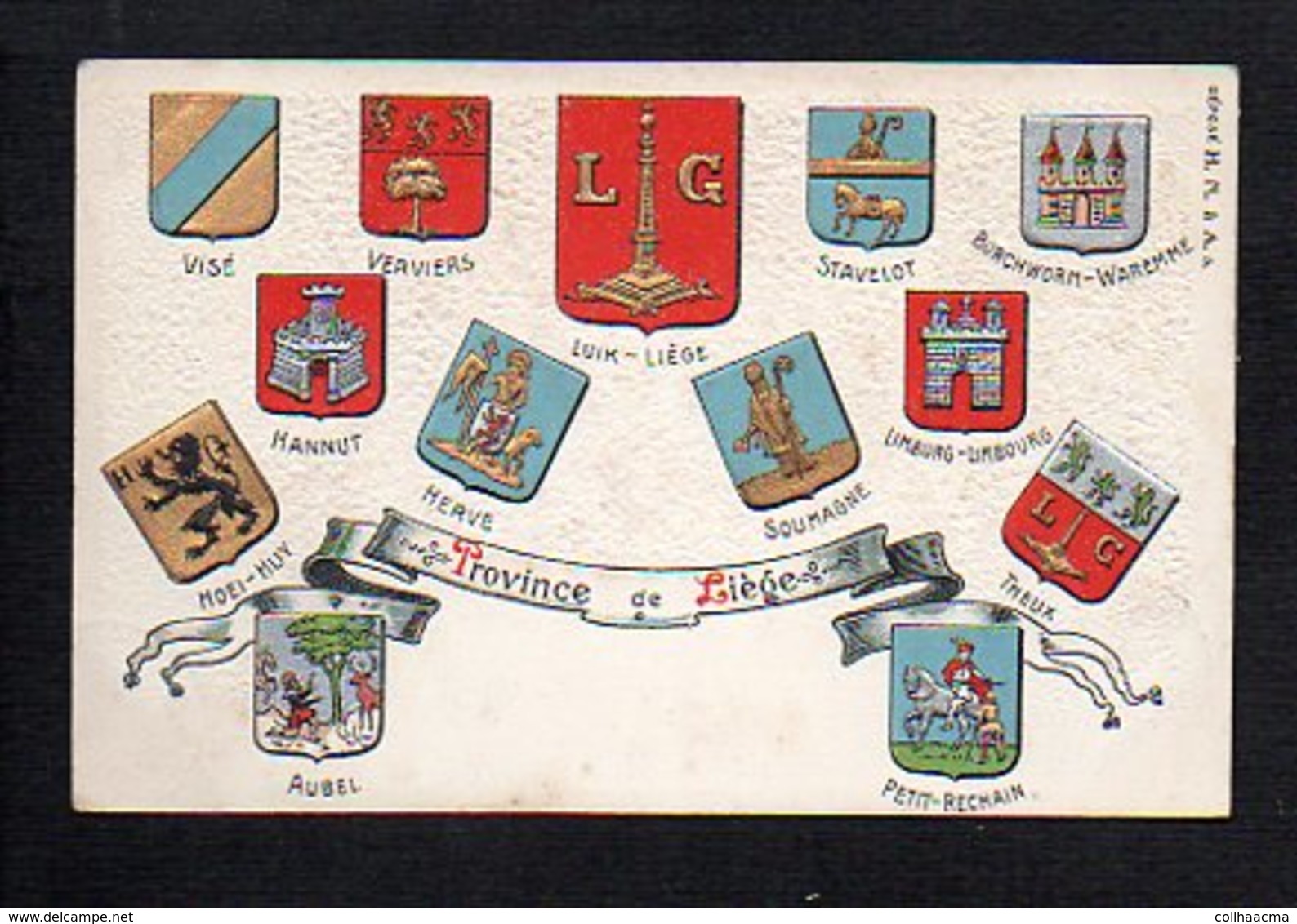 Belgique / Liège / Blasons,Armoiries,Ecussons De La Province De Liège ( Gaufrée) - Altri & Non Classificati