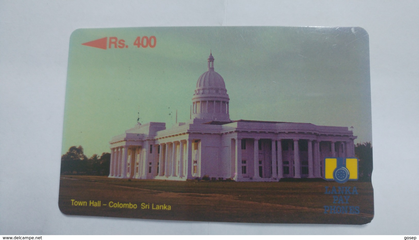 Sri Lanka-town Hall-colombo-(15srla013465)-(rs400)-used Card+1card Prepiad Card Free - Sri Lanka (Ceilán)