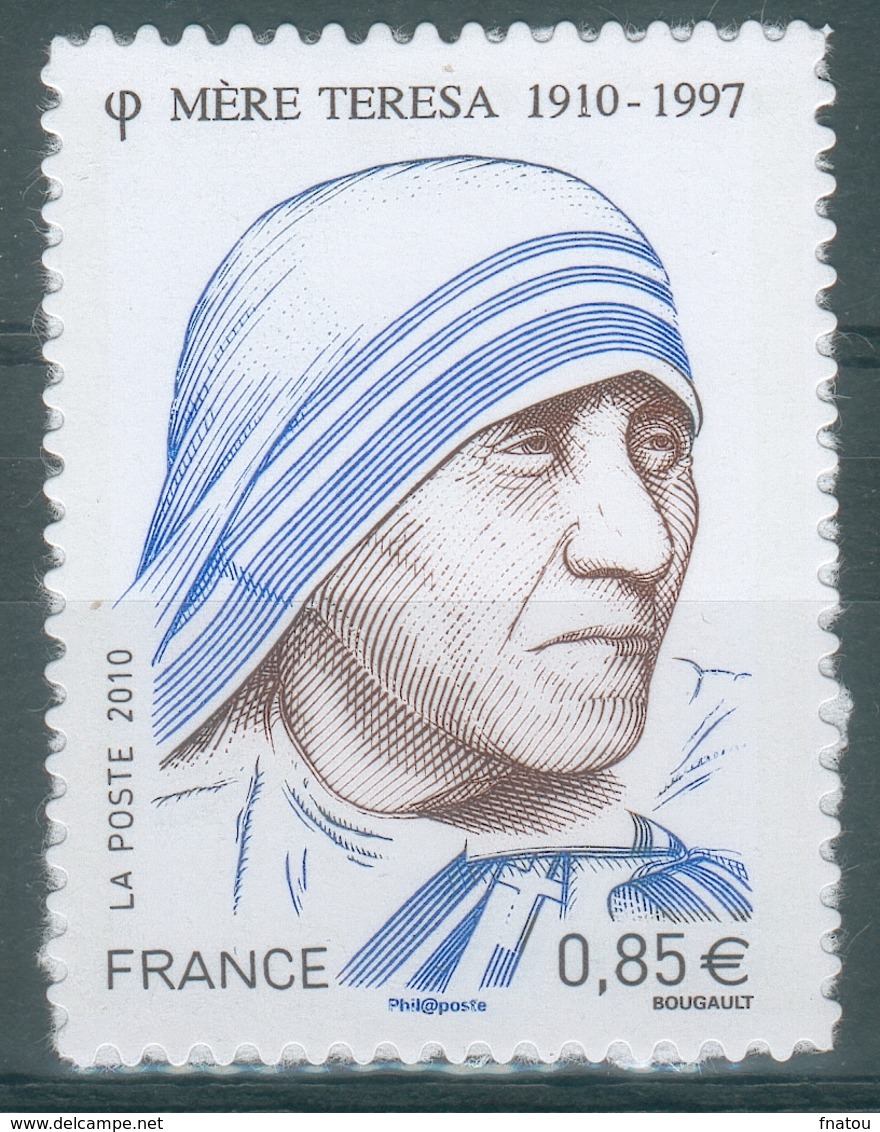 France, Mère Teresa, Religieuse Catholique Albanaise, 2010 **, TB  timbre Autoadhésif - Other & Unclassified