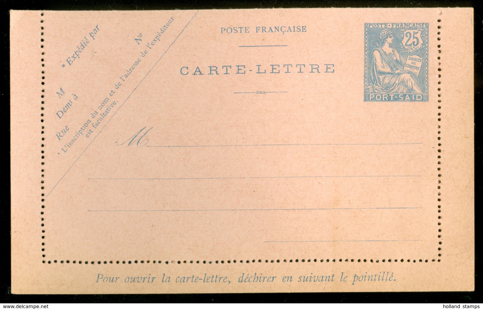 Port-Saïd  Carte-Lettre Neuf   (11.445L) - Covers & Documents