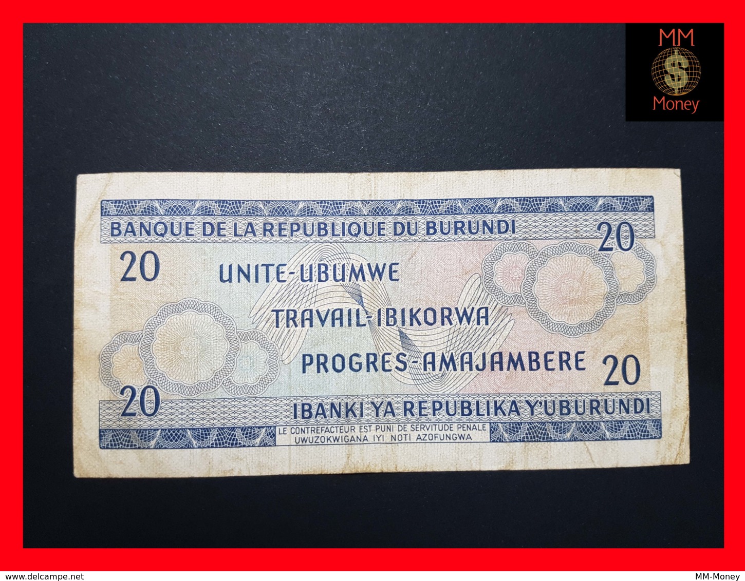 BURUNDI 20 Francs 1.11.1968  P. 21 A  VF - Burundi