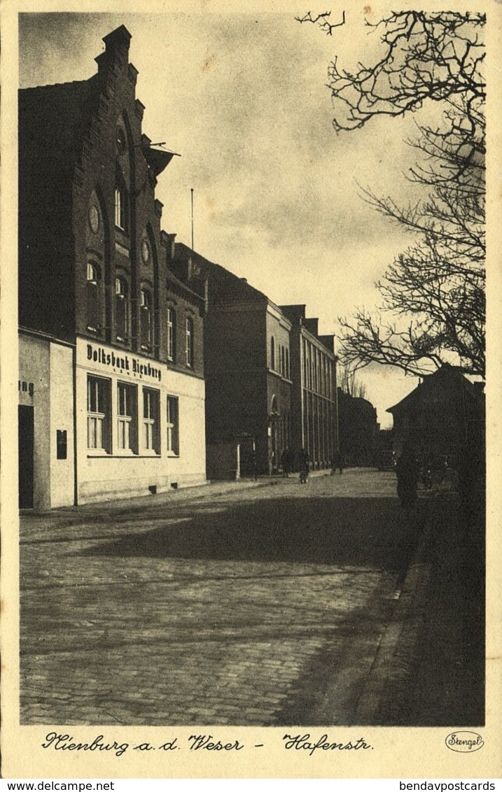 NIENBURG A.d. Weser, Hafenstrasse, Volksbank (1930s) AK - Nienburg