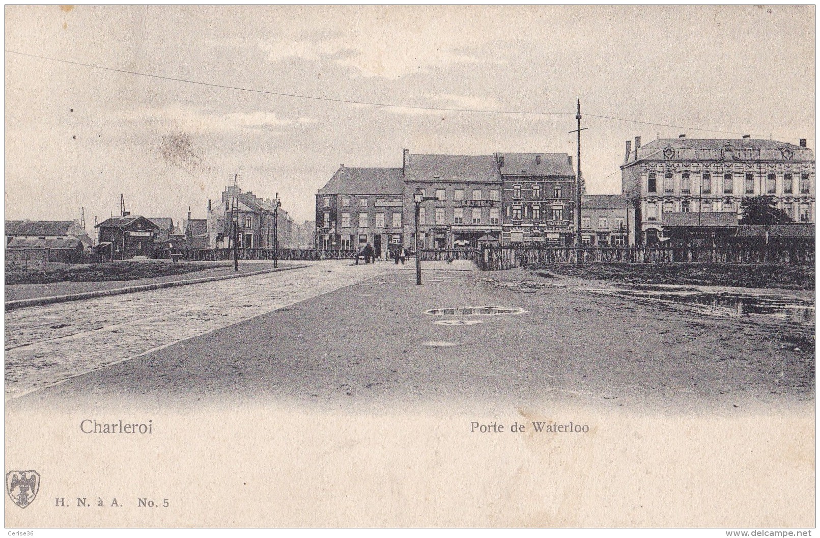 Charleroi Porte De Waterloo Circulée En 1905 - Charleroi