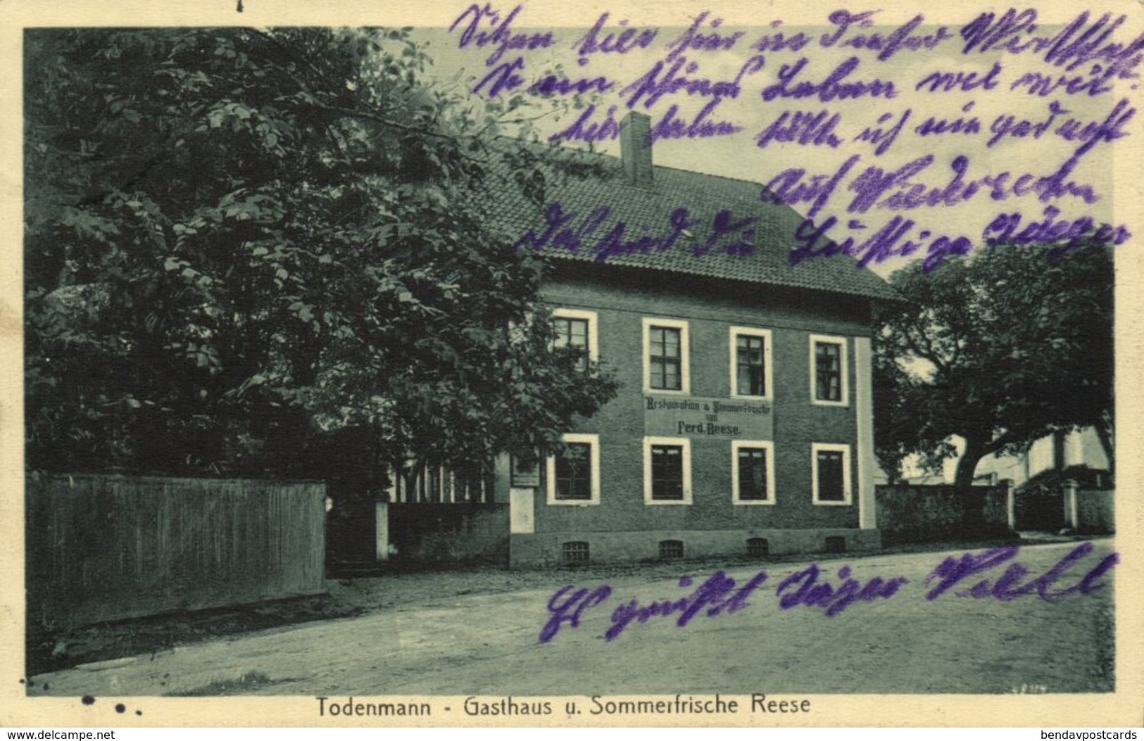 TODENMANN, Rinteln, Gasthaus Und Sommerfrische Reese (1916) AK - Rinteln