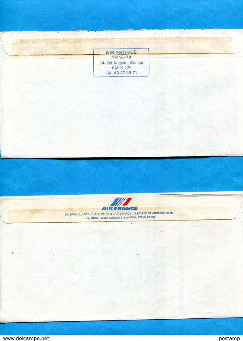 Marcophilie-2   Lettres "AIR FRANCE"voyagé En 1987"-flamme Concorde" E M A Rouge-dont 1 En Prépayés - 1960-.... Lettres & Documents