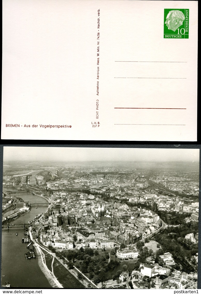 Bund PP8 B2/001 LUFTAUFNAHME BREMEN 1956  NGK 12,00€ - Privatpostkarten - Ungebraucht