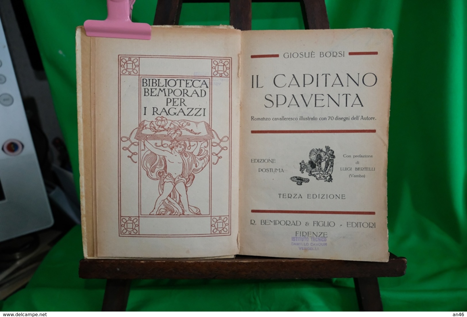 LIBRO-IlCapitano Spaventa: : Illustrato Con 70 Disegni Dell'autore. Front Cover. Giosuè Borsi. Bemporad 1928-245 Pagine- - Abenteuer