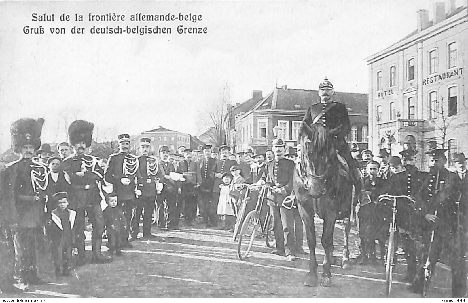 Salut De La Frontière Allemande-belge (top Animation, Soldat Cycliste, Verlag Hubert Poensgen 1909) - Welkenraedt
