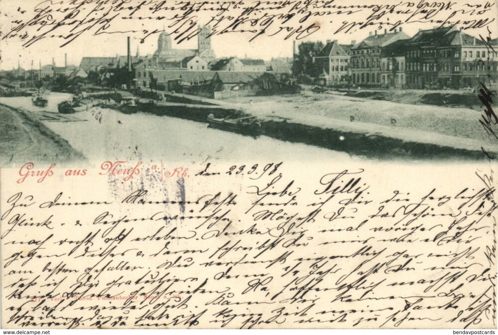 NEUSS Am Rhein, Panorama (1898) AK - Neuss