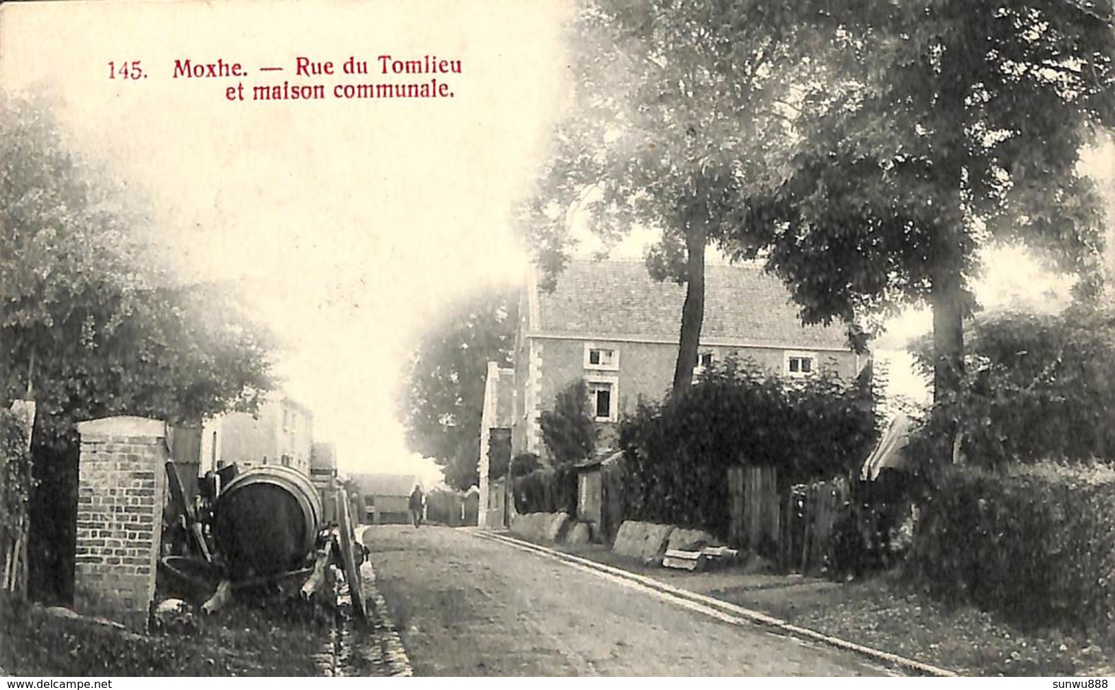 Moxhe - Rue Du Tomlieu Et Maison Communale (Edit. Papeterie H. Kaquet ) - Hannuit